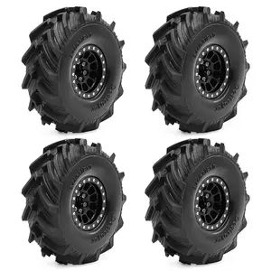 RC Crawler Tire Skin for 1/18 TRX4M/SCX24 - 1.0" Durable Super Soft Rubber w/Foam Inserts - Fits FMS Ascent-18 (Needs Extended Adapter)