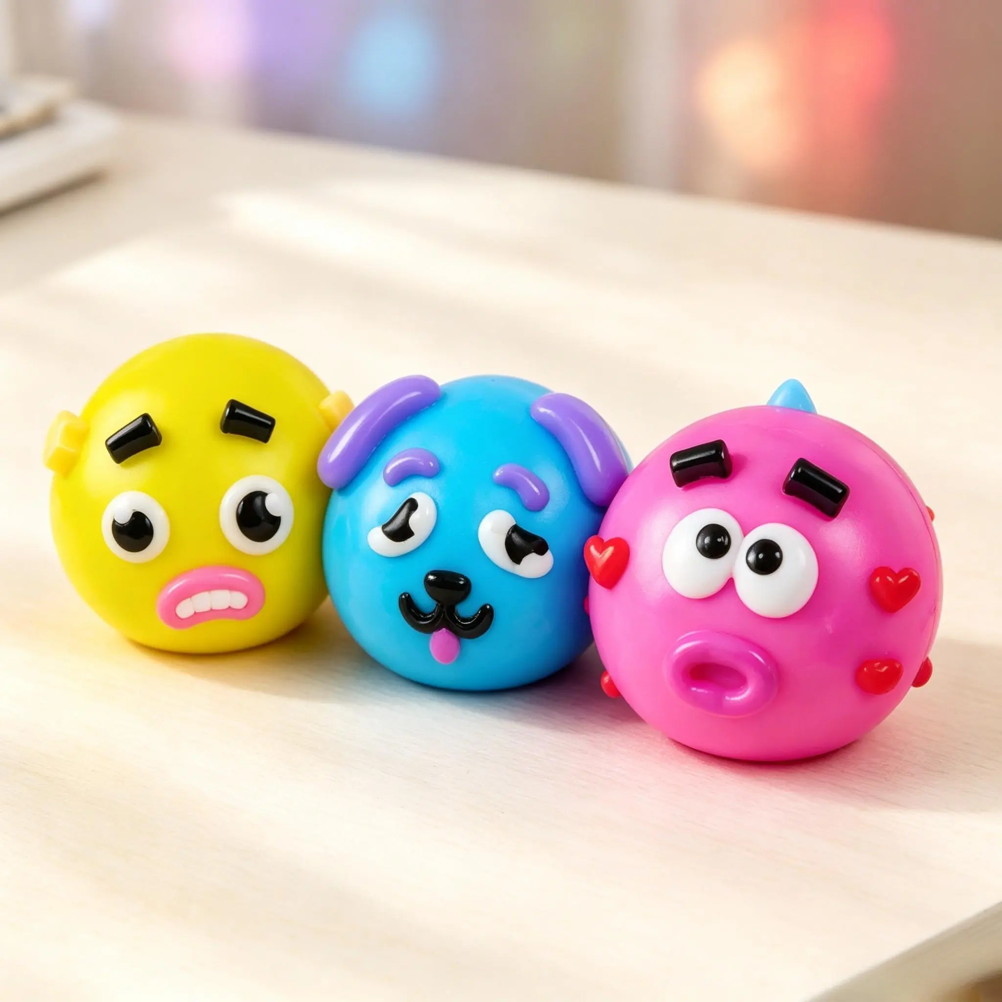 sCute Dog Face Swap Squishy Stress Relief Ball, Soft TPR Slow Rebound Puppy Squeeze Fidget Toy, Portable Sensory Vent Squishies for Office Classroom, Creative Pocket Decompression Gift for Kids Teens Adults Daily Mood Calm big dumpling relieving
