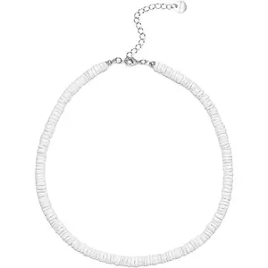 Shell Necklace, Puka Shell Necklace for Men Women Seashell Choker Necklace Smooth Shell Chip Summer Necklace
