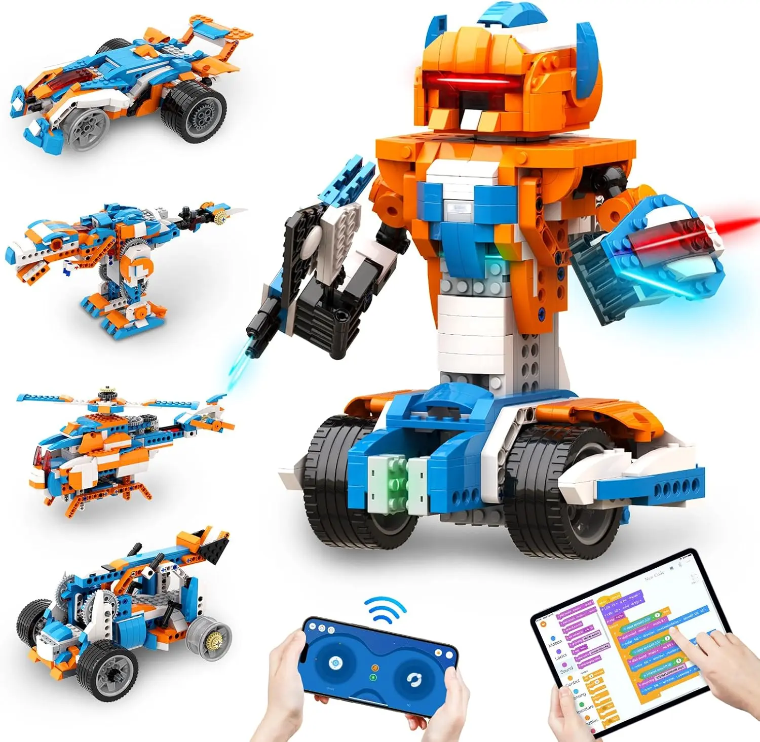 Apitor Robot X robot building kit, 12-in-1 programmable APP remote control car, STEM robot coding kit, taking into account the fun of building and programming thinking to cultivate educational birthday gifts for boys and girls aged 8-15