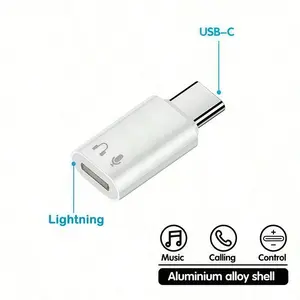 Type-C To Lightning Audio Adapter, USB C Male To Lightning Female Headphone Converter, Mobile Accessories, Electronic Durable