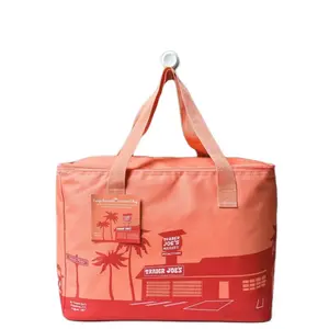 Trader Joes Large Insulated Reusable Tote Bag 8 Gallon Peach Cooler Bag PERFECT FOR SUMMER