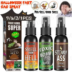 30ML Fart Spray Prank Joke, Plastic Fart Gag Spray, Party Supplies, Spoof Odor Spray for Adults, Non Toxic Halloween Prop, 1-9pcs, Stink Spray
