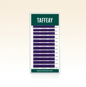 TAFFEAY Dark Purple Colored Lashes Extensions