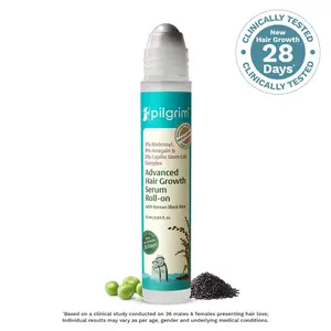 Pilgrim Advanced Hair Serum Roll-On 3% Redensyl 4% Anagain 5% Capilia Stem Cell Complex 28 Days Clinically Proven Formula