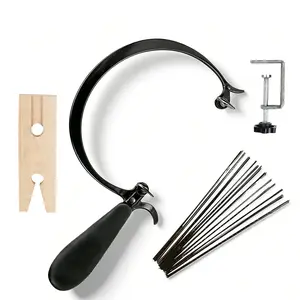 Jeweler's Saw Frame Kit  C-Type Saw Frame with 12pcs Blades, Clamp & Wooden Vise | for Jewelry Making & Metalworking