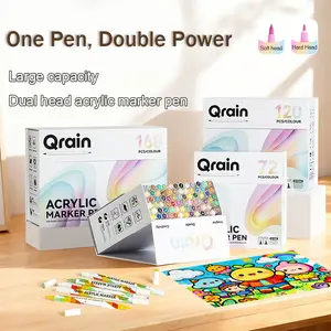 72/120/168 Color blue double-headed marker 2-in-1 brush nib and thin-headed art graffiti DIY special brush
