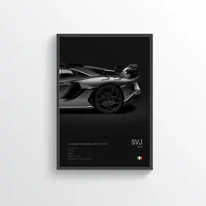 Lamborghini Aventador SVJ Car Poster – Sports Car Wall Art – Car Print Decor for Automotive Enthusiasts