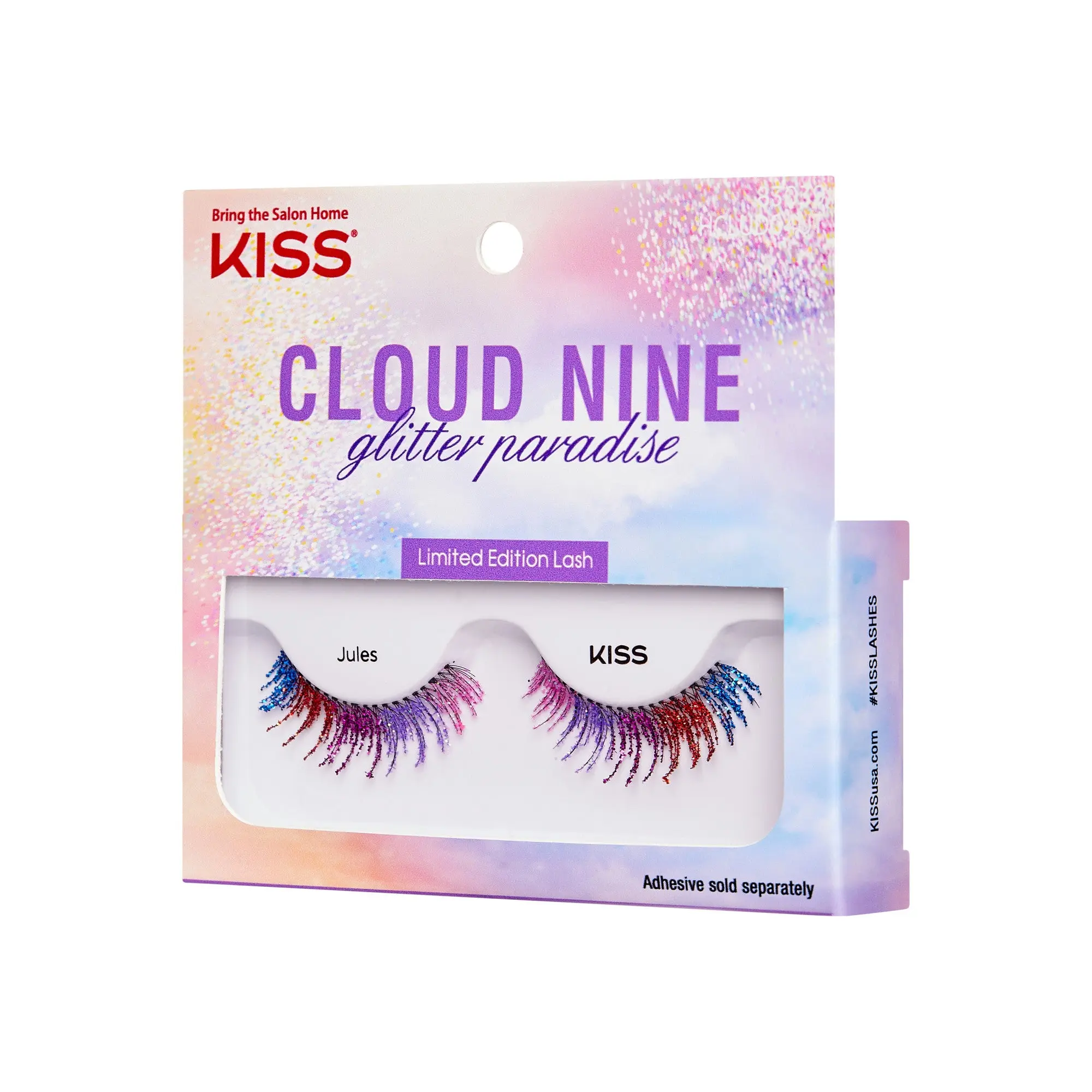 Kiss Cloud Nine Glitter Paradise Halloween False Eyelashes - 04 Jules | 1 Pair, Strip Lashes, 12mm