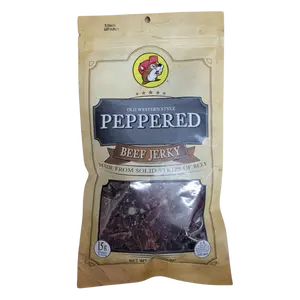 Buc-ee's Peppered Beef Jerky- 4oz bag of Robust Savory Flavors, Tender Strips of Dried Protein Packed Meat Snack Food high protein