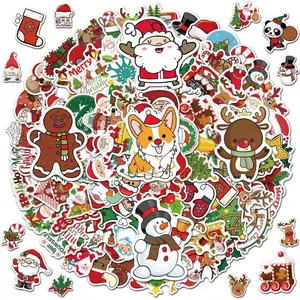 Christmas Stickers, 100PCS Happy Christmas Theme Stickers, Non-Repeating Vinyl Waterproof Holiday Stickers, Holiday Gifts for Kids and Teens, Xmas Party Favorite