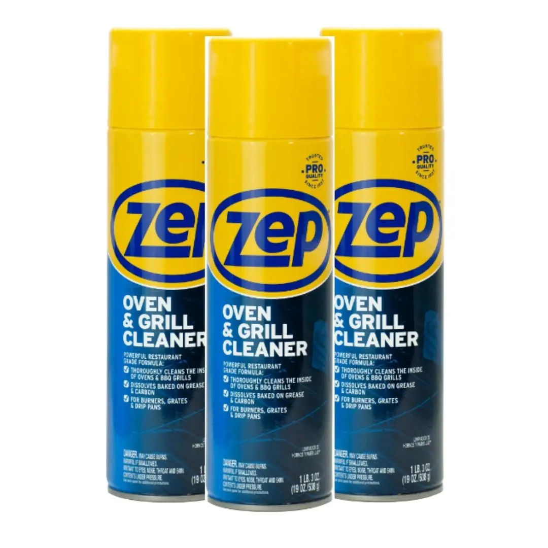 ZEP Stove Oven Cleaner (3 Pack) - Stove Oven Cleaner ZEP - Heavy Duty Oven and Grill Cleaner, 19 oz Household Spray Cleaning Cloth Stainless Steel - Heavy-Duty Foaming Oven and Grill Cleaner Grease Remover
