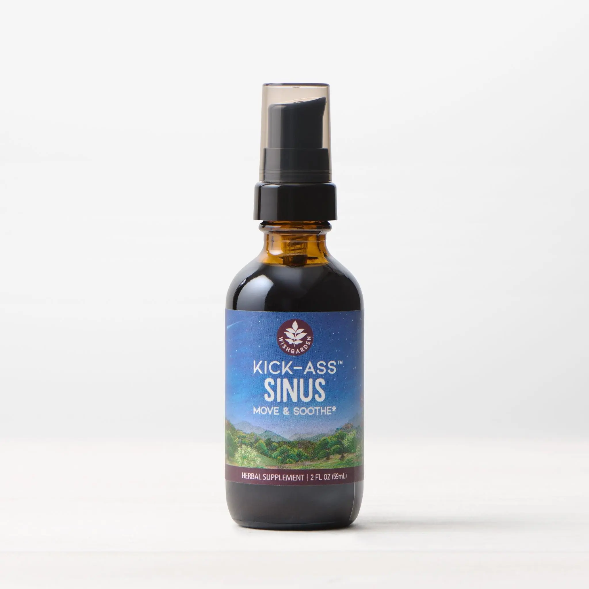 WishGarden Herbs Kick-Ass Sinus, Herbal Sinus Support, Yerba Santa, Elderflower, Goldenseal, Horseradish, Sinus Congestion Relief, Liquid Tincture