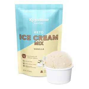 Keystone Pantry – Keto Ice Cream Mix – Vanilla – Makes 1.5 Quarts – No Added Sugar – Gluten Free – Low Carb – Keto & Diabetic Friendly – Kosher Dairy With Active Probiotic Cultures
