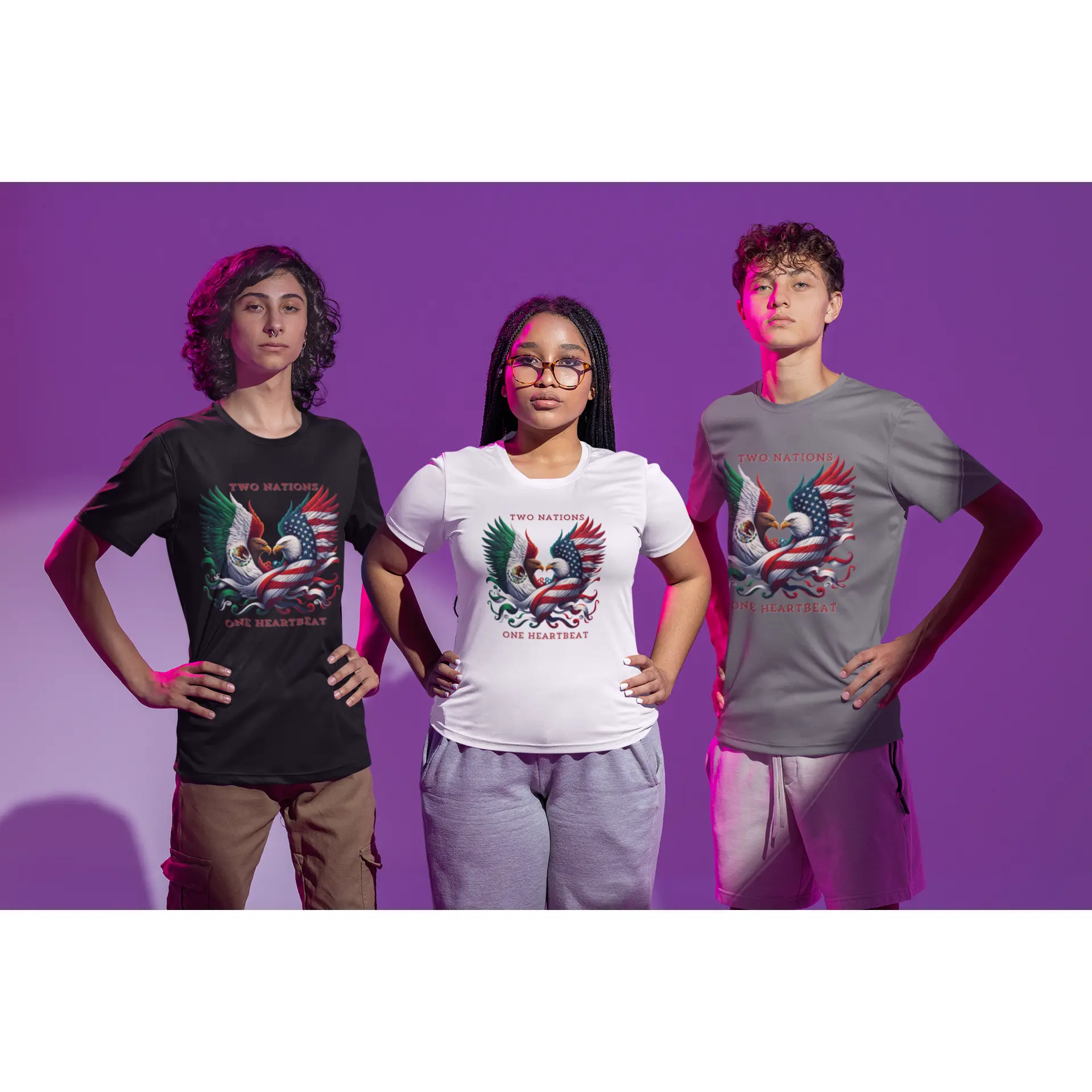 Two Nations One Heartbeat Short Sleeve Gildan 640