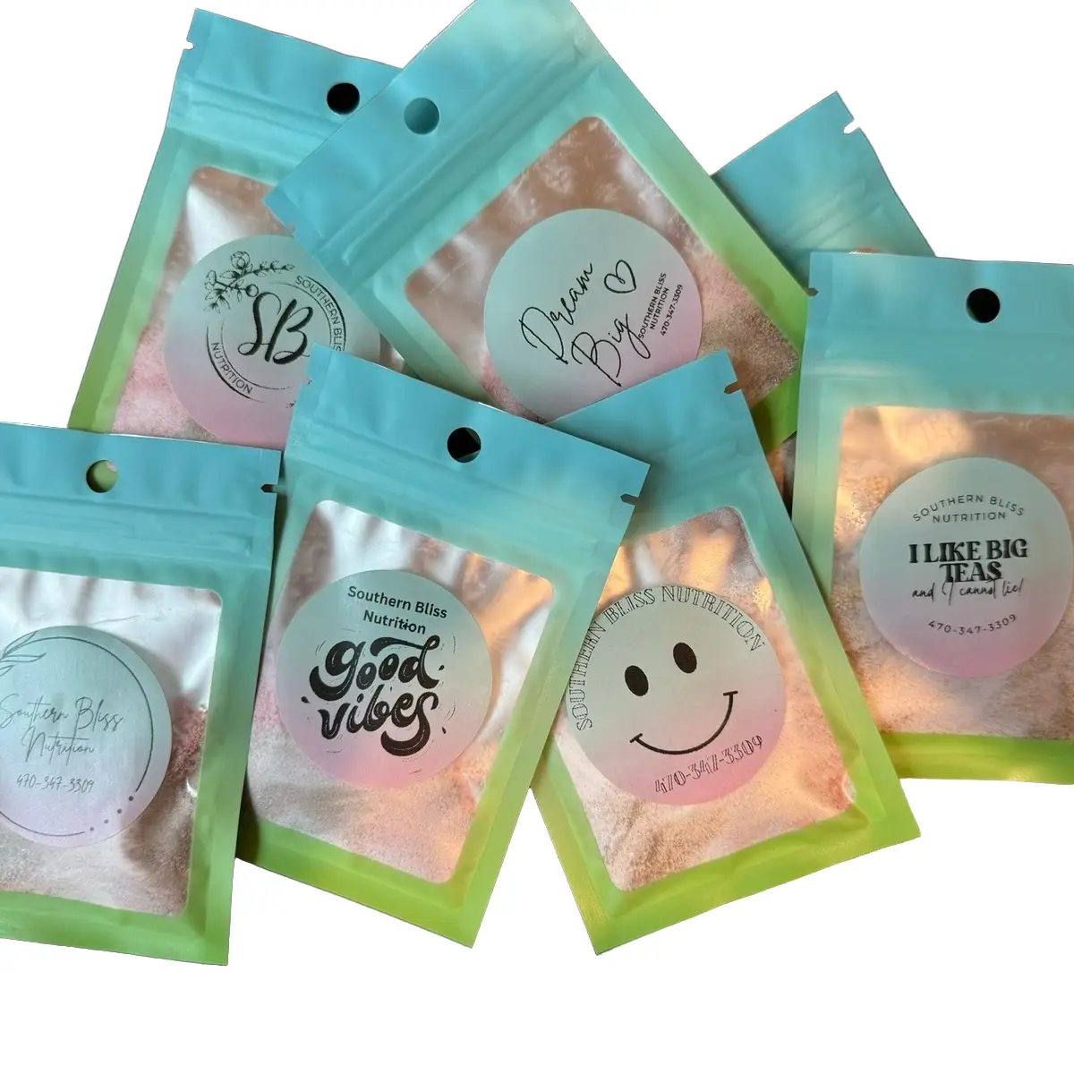 Loaded dry tea kits, single packet. Perfect for on the go!