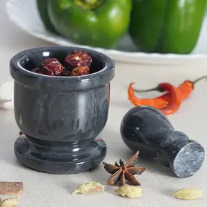 Handmade Marble Mini Crusher Mortar and Pestle Set