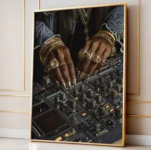 Black Woman Art, Black Girl Wall Art, Black Woman Wall Art, Recording Studio Wall Art, Fashion