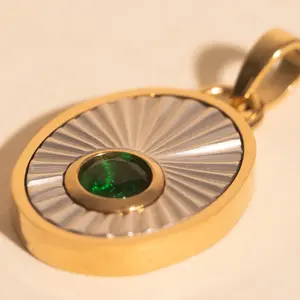 May Birthstone Necklace Charm