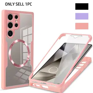 Luxury 360 Full Protection Shockproof Hard Case for Samsung Galaxy S26 S25Ultra s24 Ultra/s24+/s23 Ultra/s23 Fe/s22 Ultra, Durable Tpu & PC Material MagSafe