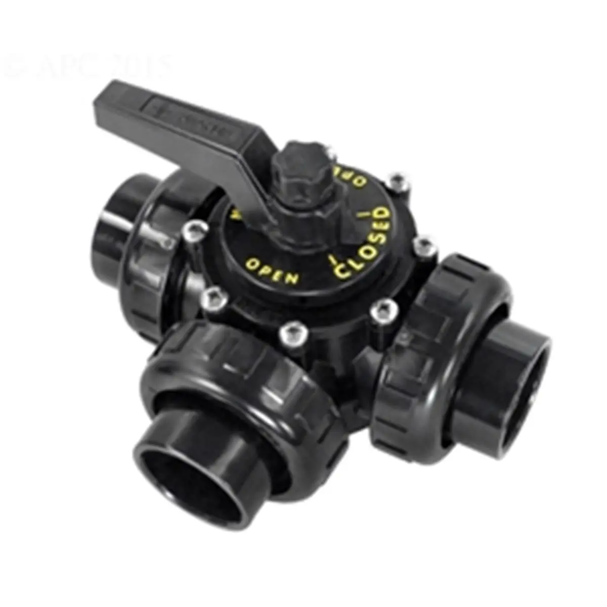 Praher Plastics 1.5 in. 3-Port Unionized Plumbing Valve, High-Quality Pool Supplies for Spa/Pool Use