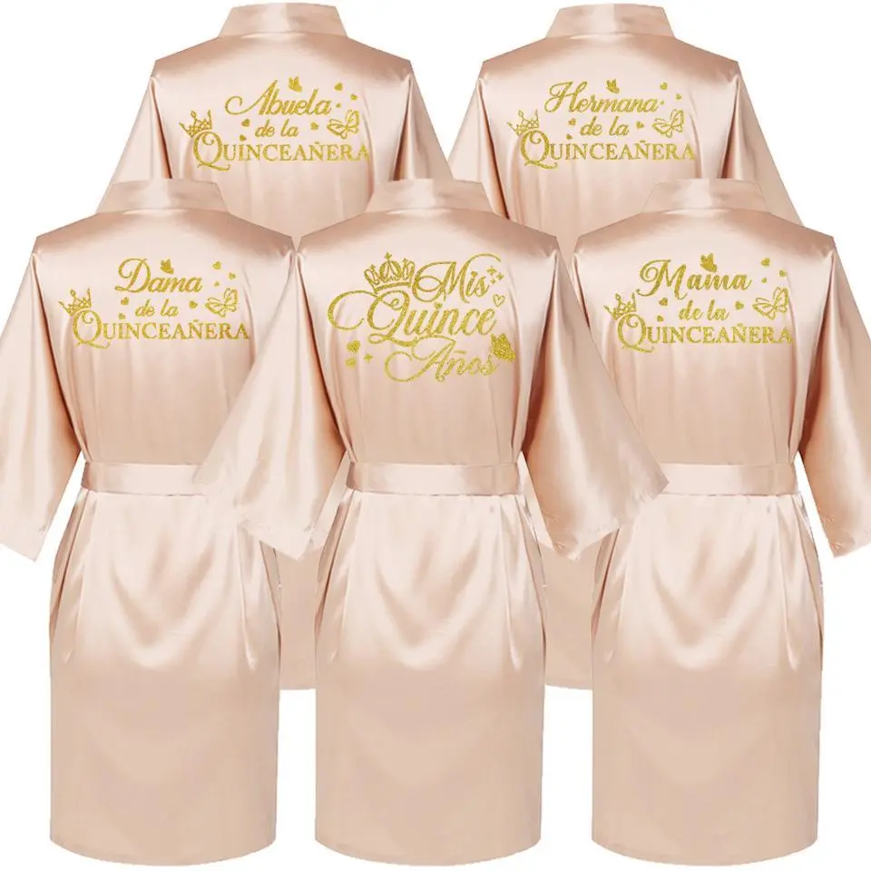 Mis Quince Años Bathrobe Mama de la Quinceañera Robe Woman Homewear Party Gift