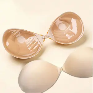 Women's Adhesive Silicone Nipple Covers, Reusable Sticky Backless Push Up Bra Cups, Enhance Breast Lift, Small Chest Solution
