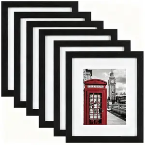 11x14 Photo Frame Set (6 Pieces), Sturdy Frame, Display 8x10 with Pads or 11x14 Without Padding, Wall Hanging & Desktop Placement, Home Decor Accessory, Picture Frame Set