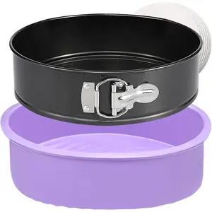 9 Inch Nonstick Leakproof Round Springform Cheesecake Pan for Baking, Comes with Protector and 50Pcs Parchment Paper