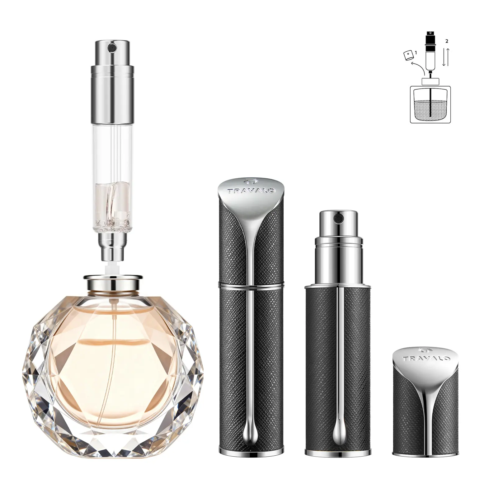 Travalo AQUA Refillable Atomizer Spray - 5ml Pocket Perfume Bottle with Leak-Proof Seal & Easy Bottom Refill, TSA-Approved for Travel Makeup, For Women & Men, Cosmetic