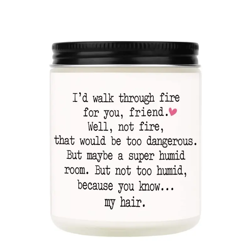 Best Friends Birthday Gifts for Women, Aroma Scented Candles for Women, Decorative Candle, Christmas, Friendship Gifts for Friends Female, I'd Walk Through Fire for You Friend Candle, Handmade, Home Fragrances, Candle Decoration