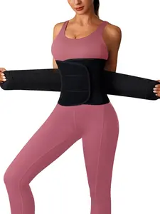 Thickened Knit Waist Cincher Shapewear with Adjustable Velcro Straps, Dual Elastic Bands, Fashionable Three-Color Ribbons, Casual & Shaping Support, Womenswear