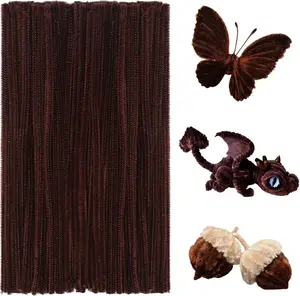 180 count Pipe Cleaners Chenille Stem, Brown Pipe Cleaner, Craft Pipes Cleaners, 11.8inch Christmas Pipes Cleaner Chenille Stems for DIY Art Crafts Decorations Supplies (Dark Brown)