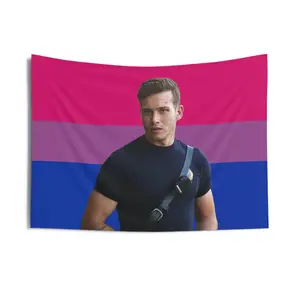 "Buck Taylor Bisexual Pride Flag" TV Tapestry 3x5 FT - Polyester 9-1-1 / Fan Style Wall Hanging for Bedroom & Collectibles Space Decor, 9-1-1 Banner