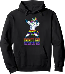 Im Not Gay Im Super Gay LGBT Bodybuilding Unicorn Muscle Pullover Hoodie - Yoandymira Shop 92B07TFBS16Q