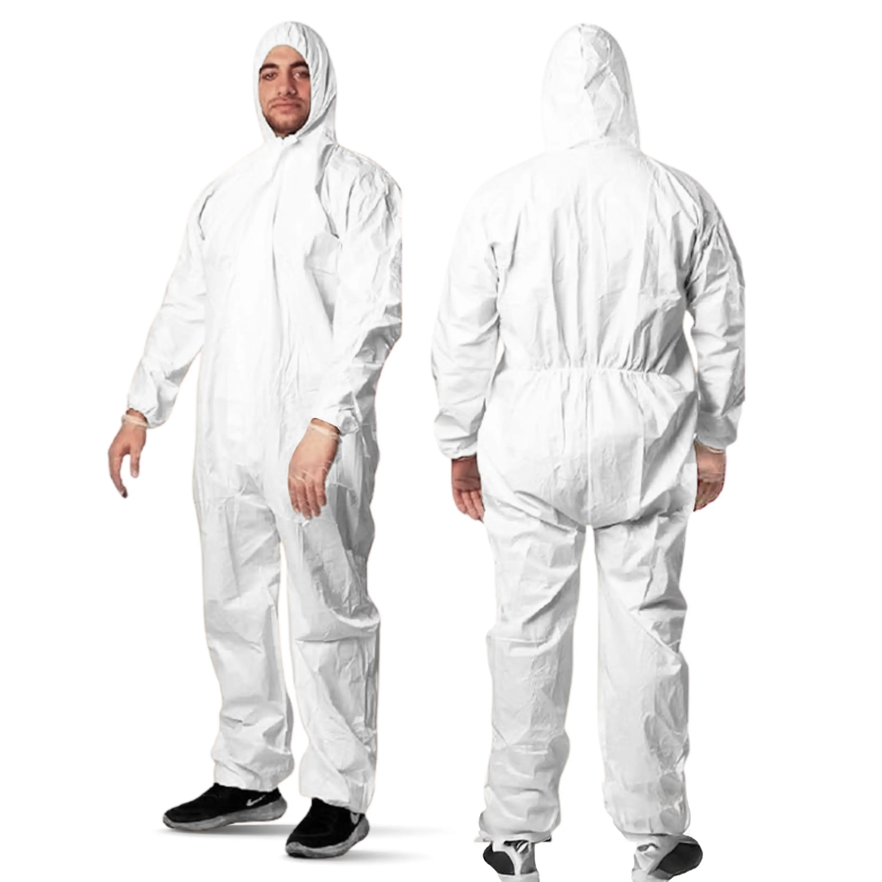 HYGEA NATURAL Disposable Waterproof Coveralls for Heavy-Duty Tasks & Construction - Tear-Resistant Microporous Material, Elastic Wrist & Ankle, Professional-Grade Protection