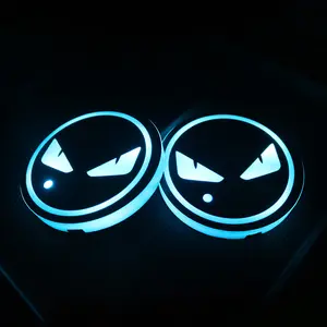 2pcs Car Cup Holder Light, Interior Decoration Atmosphere Lamp, Starry Sky Design with Devil Eye Feature, Perfect for Car Accessories