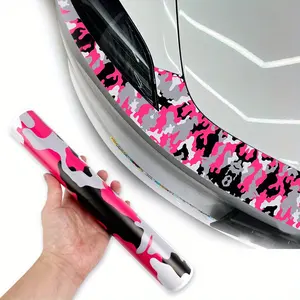 1PC  Large Size Camouflage Pink Graffiti Car Decal Waterproof Durable Self-adhesive Material Suitable for Car Body B-pillar Hood Personalized Decoration Perfectly Modified Car Enthusiast Vehicle Exterior DIY Accessories