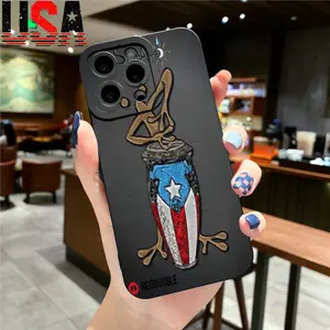 Puerto Rican Flag Dancer Artistic Case for iPhone 11/12/13/14/15/16 Pro Max Plus TPU Anti-Shock Lightweight Protection Festive