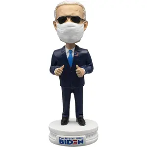 Biden Bobblehead - Joe Biden Merchandise 2020 with Face Cover & Aviators - Funny Custom Bobblehead Joe Biden Gifts for Liberals, Democrats, Conservatives, Republicans - Handmade Biden Decorations - 7.5" Tall
