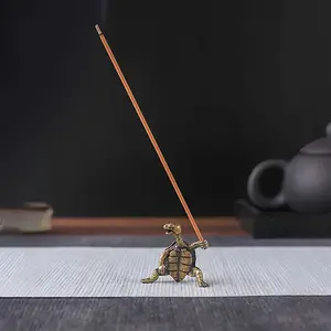 1pc Copper alloy turtle shaped incense burner - suitable for various room types, can be used both indoors and outdoors