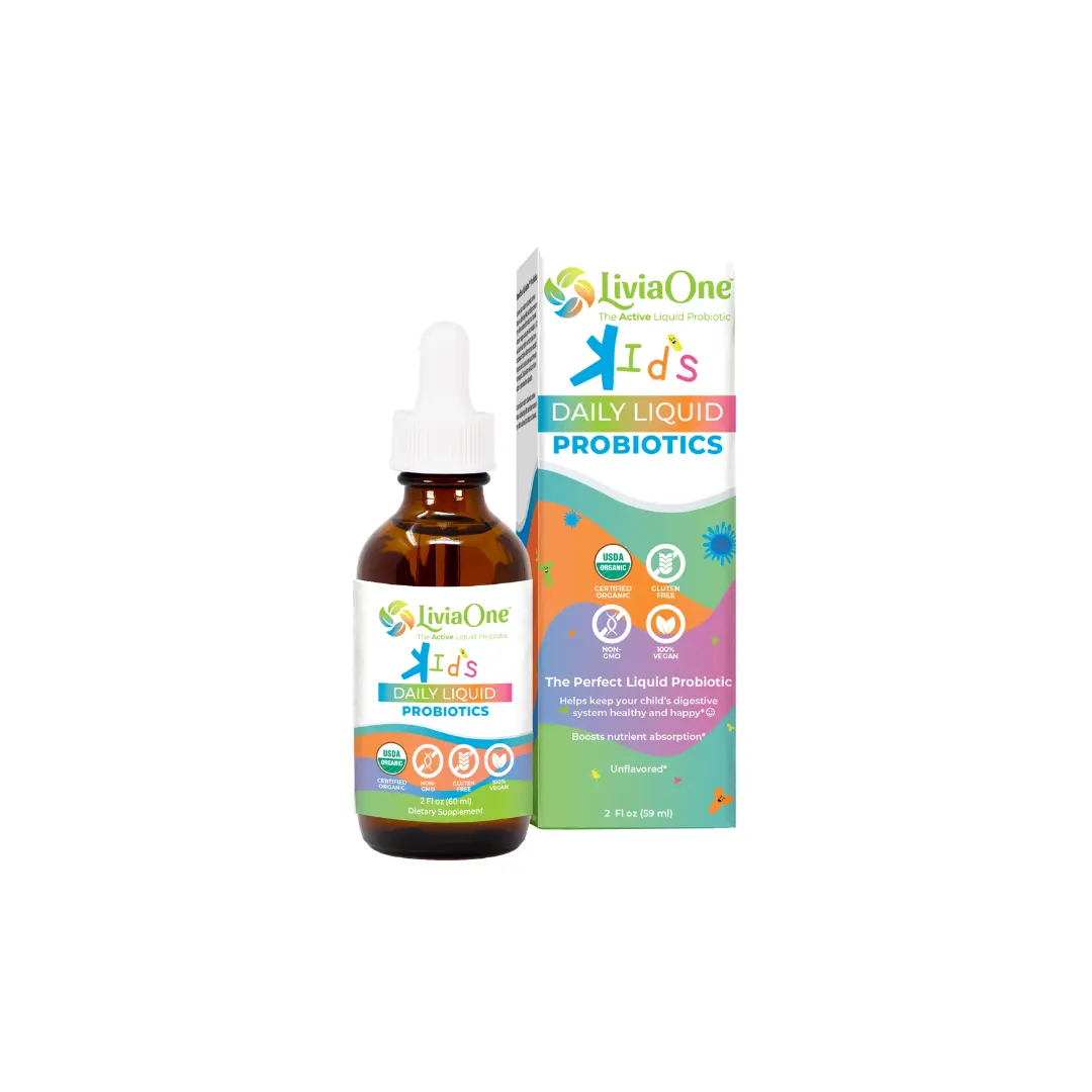 LiviaOne Kids Daily Liquid Probiotics - Dropper - 2 oz USDA Certified Organic