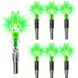NoxDyn 6pcs X Lighted Nocks for Arrows with .204'' .233'' .244'' .248'' Inside Diameter H S GT Bushings High Visibility Red Blue Green Lights ON Off Switch for Archery