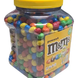 M&M'S Peanut Milk Chocolate Candy 62 oz Jar Snack Pack Bonbon Sweet Dessert US Origin Crunchy Peanuts Milk Chocolate