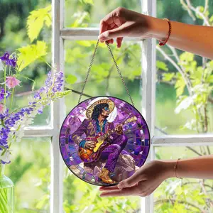 Prince Purple Rain Stained Glass Suncatcher, Music Lover Gift
