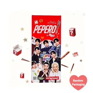 LOTTE Pepero Chocolate Cookie Sticks - Korean Snack, Stray Kids Official Merchandise, Crunchy Biscuit Bar,  Variety of Flavors & Sizes, Ideal for Fans & Collectors  [Shipped With Random Outer Packaging]-Randomly Dropped Idol Packaging