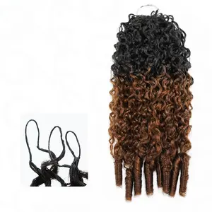 QVR #T1B/30 Burmese Curly Crochet Hair Natural Black Machine Made Feather Crochet Human Hair Extension TikTokShopBlackFriday