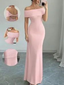 Women's Summer Sleeveless One-Shoulder Fashion Slim Fit Elegant Formal Noble Sexy Bodycon Dress, Perfect for Spring and Summer