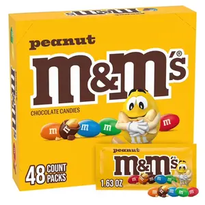 M&M'S Peanut Milk Chocolate Candy, Singles Size, 1.74 oz., 12, 24, 48 pk.