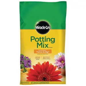 Miracle-Gro Potting Mix 25/50 qt. for Container Plants Flowers Vegetables Shrubs Feeds Up to 6 Months Essential Nutrients for Healthy Growth